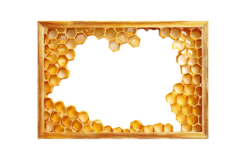 honeycomb border frame with transparent background