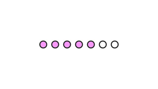 Lottie animation of the loading process with a filled circle outline display
