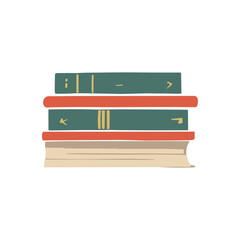 Stack blue and red books