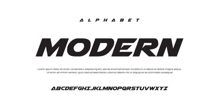 Modern abstract digital alphabet font. Minimal technology typography, Creative urban sport fashion futuristic font and with numbers. vector illustration