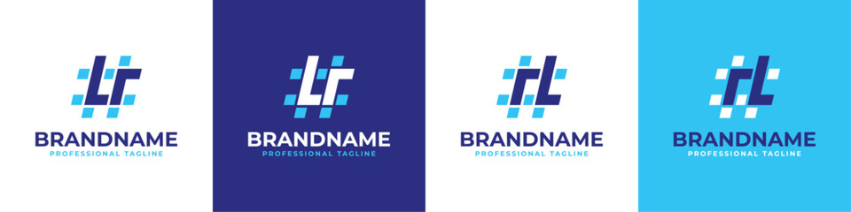 Letter LR and RL Hashtag Logo set, suitable for any business with RL or LR initials.