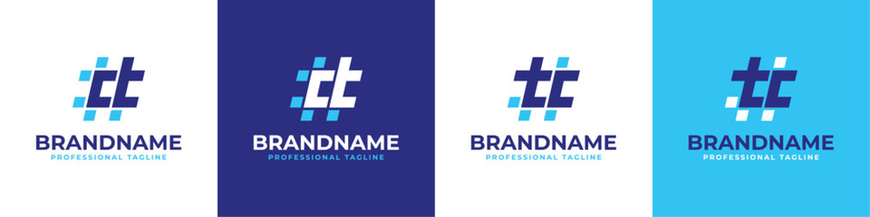 Letter CT and TC Hashtag Logo set, suitable for any business with TC or CT initials.