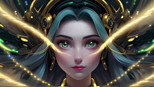 Beautiful young girl. Generative AI