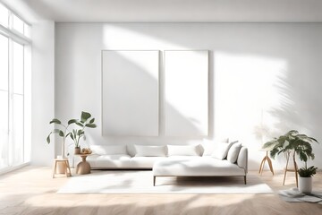 A serene interplay of shadows and light on a clean mockup, highlighting a gorgeous design framed in white on a solid color backdrop.