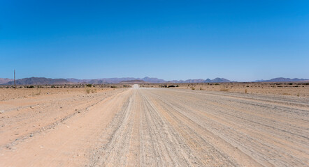 Fototapeta na wymiar C19 gravel road in Naukluft desert, near Sesriem, Namibia