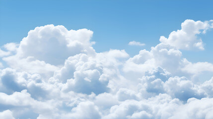 Naklejka na ściany i meble Daytime sky with white cumulus clouds
