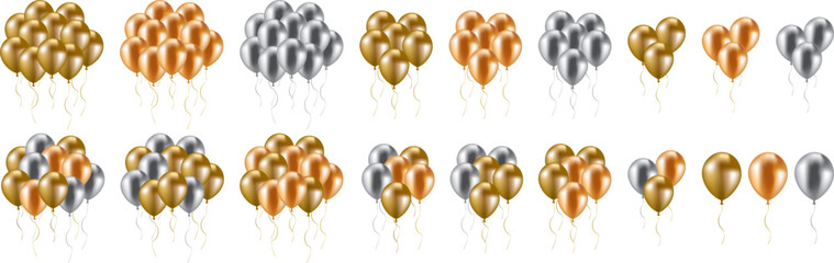 Color variation set of metallic-colored balloons © shibadog
