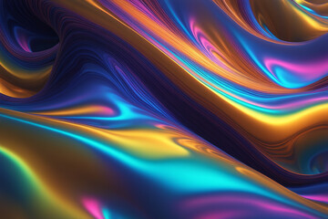 3d abstract background with holographic color pallet