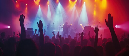 Naklejka premium concert and music scene with bright lights