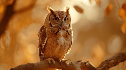 Obraz premium an owl persuades it's prey with its large, bright eyes