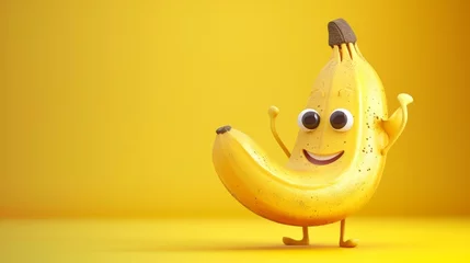Fotobehang funny banana cartoon character © Zahid
