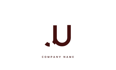 JU, UJ, J, U Abstract Letters Logo Monogram