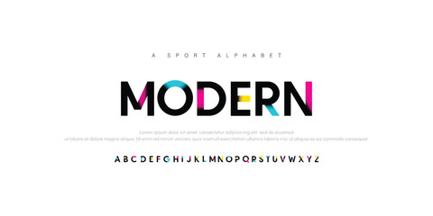Abstract sport modern alphabet fonts. Typography technology electronic sport digital game music future creative font. vector illustration	 - obrazy, fototapety, plakaty