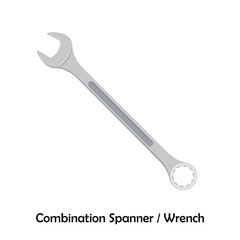 Combination spanner color illustration vector. Work tool icon for web, tag, label, mechanical shop, garage, repair shop, workshop. Mechanical profession symbol. Work tool for the mechanic, engineer