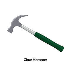 Claw hammer color illustration vector. Work tool icon for web, tag, label, mechanical shop, garage, repair shop, workshop. Symbol for mechanical engineering, carpentry, mechanic, engineer, carpenter