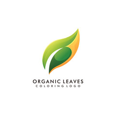 Organic  Leaf Coloring Logo