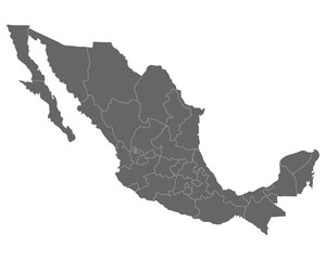 Naklejka premium Mexico-map. High detailed map of mexico on white background.