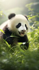 Fototapeta premium As similar image baby panda AI Generated pictures