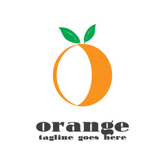 orange logo template that is unique and simple