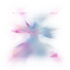 An abstract cut out transparent iridescent color streak blur design element.