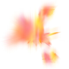 An abstract cut out transparent iridescent color streak blur design element.