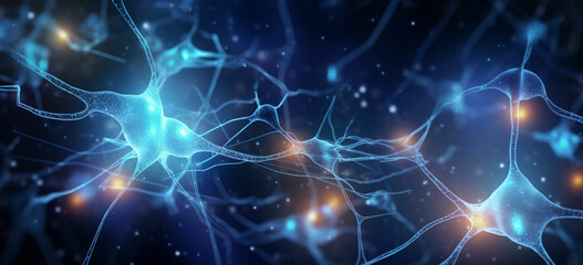 Synaptic transmission human nervous system. concept