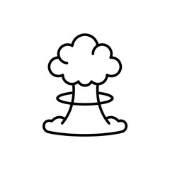Atomic explosion outline icons, minimalist vector illustration ,simple transparent graphic element .Isolated on white background