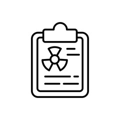 Nuclear report outline icons, minimalist vector illustration ,simple transparent graphic element .Isolated on white background