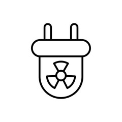 Nuclear socket outline icons, minimalist vector illustration ,simple transparent graphic element .Isolated on white background