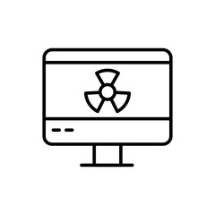 Online nuclear outline icons, minimalist vector illustration ,simple transparent graphic element .Isolated on white background