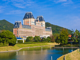 Fototapeta premium Huis Ten Bosch Theme Park in Nagasaki prefecture, Kyushu, Japan.