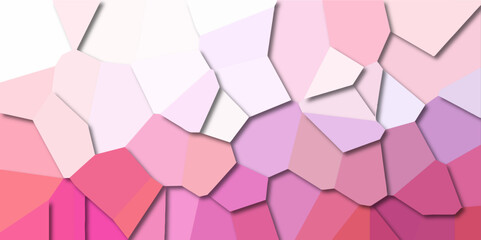 colorful background with pink crystalizes diagram background with shadows. Quartz light pink and light Broken Stained Glass Background.Geometric Retro tiles pattern vivid texture with triangular style