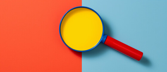 A captivating editorial photograph featuring a colorful magnifying glass. The vibrant hues add an artistic touch to the functional object, making it visually striking and engaging.