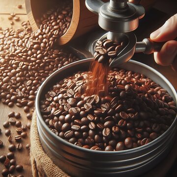 Roasted Coffee Beans with Aromatic Escape