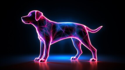 Abstract neon animal plexus: vibrant backgrounds for business cards and digital designs | future dog artworks in hd 4k resolution