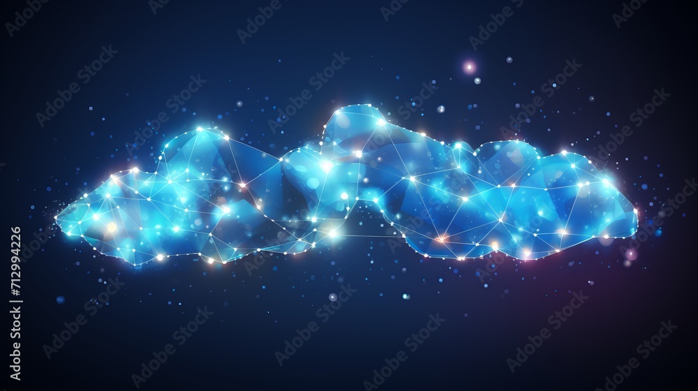 Poster abstract cloud computing network connection on a digital background