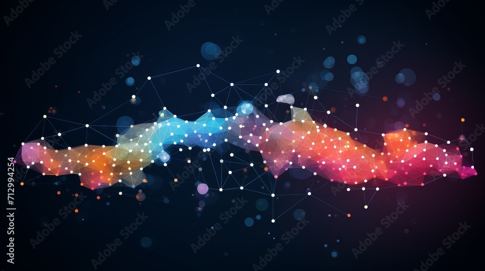 Poster abstract cloud computing network connection on a digital background