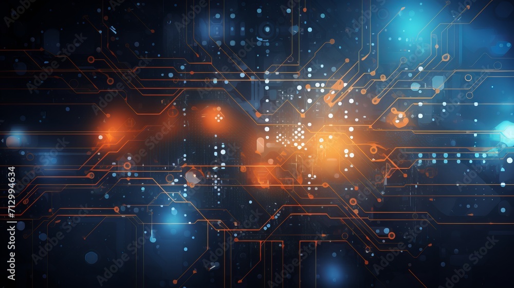 Poster vibrant abstract background unveiling the intersection of science and technology in a dynamic compos