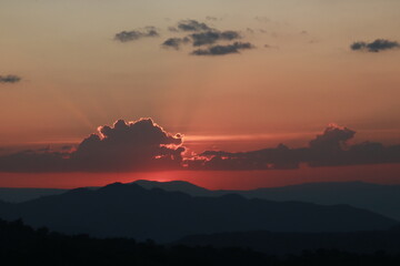 sunset in the mountains