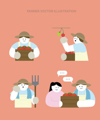 Occupation vector illustration set_Farmer