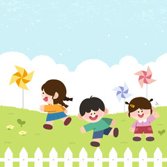 Obraz na płótnie Canvas Design with the background of children's fun daily lives