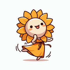 vector cartoon sun flowers