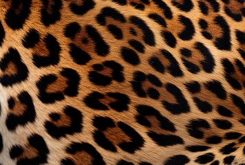 Experience the rich texture of leopard skin. - obrazy, fototapety, plakaty