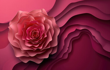 greeting card with shaped roses, happy women's day
