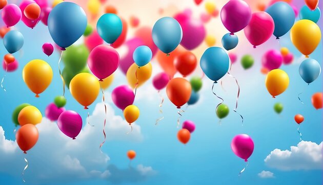 Colorful balloons on sky background