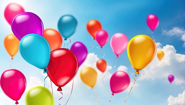 Colorful balloons on sky background