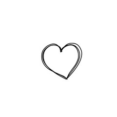 Hand drawn hearts. Hand drawn love symbol