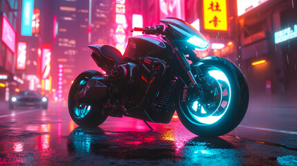 Neon lade motor bike