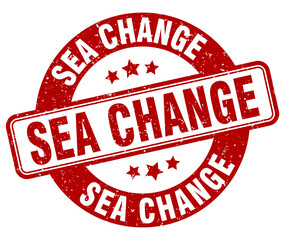 sea change stamp. sea change label. round grunge sign