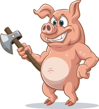 pig with a axe